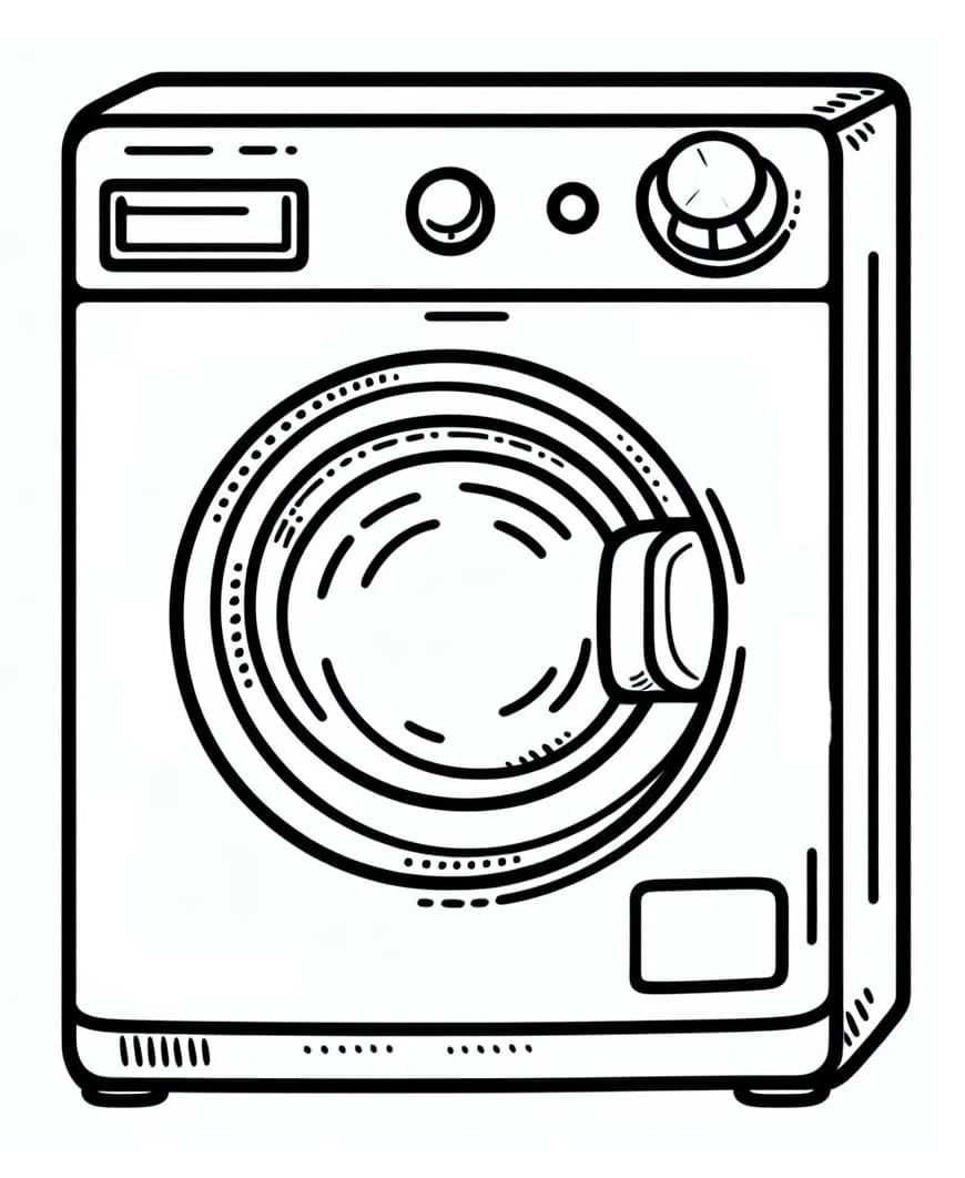 Desenho de uma Máquina de Lavar para Colorir e Pintar