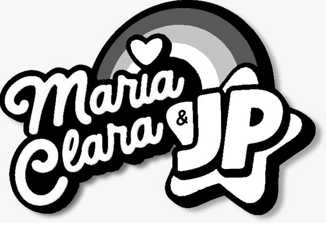 Desenho de Maria Clara e Jp Logotipo para Colorir e Pintar