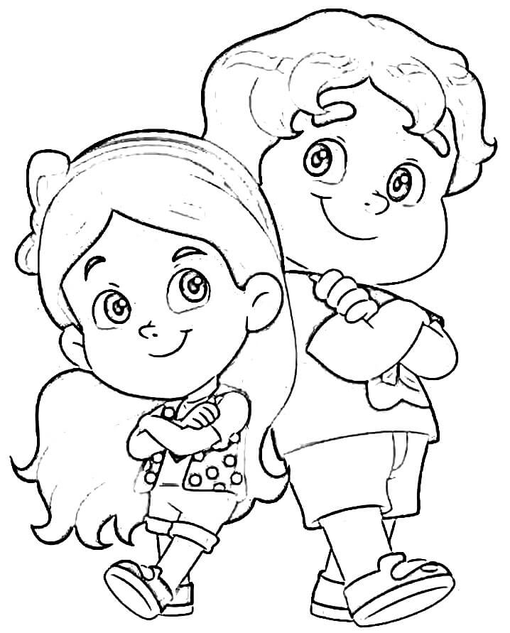Desenho de Maria Clara e Jp para Colorir e Pintar