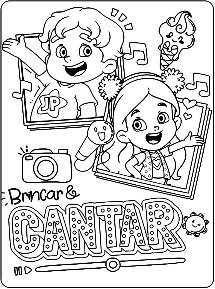 Desenho Maria Clara e Jp 6 para Colorir e Pintar