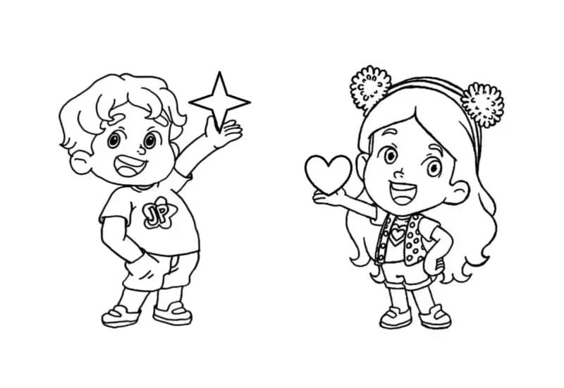 Desenhos de Maria Clara e Jp para Crianças para Colorir e Pintar