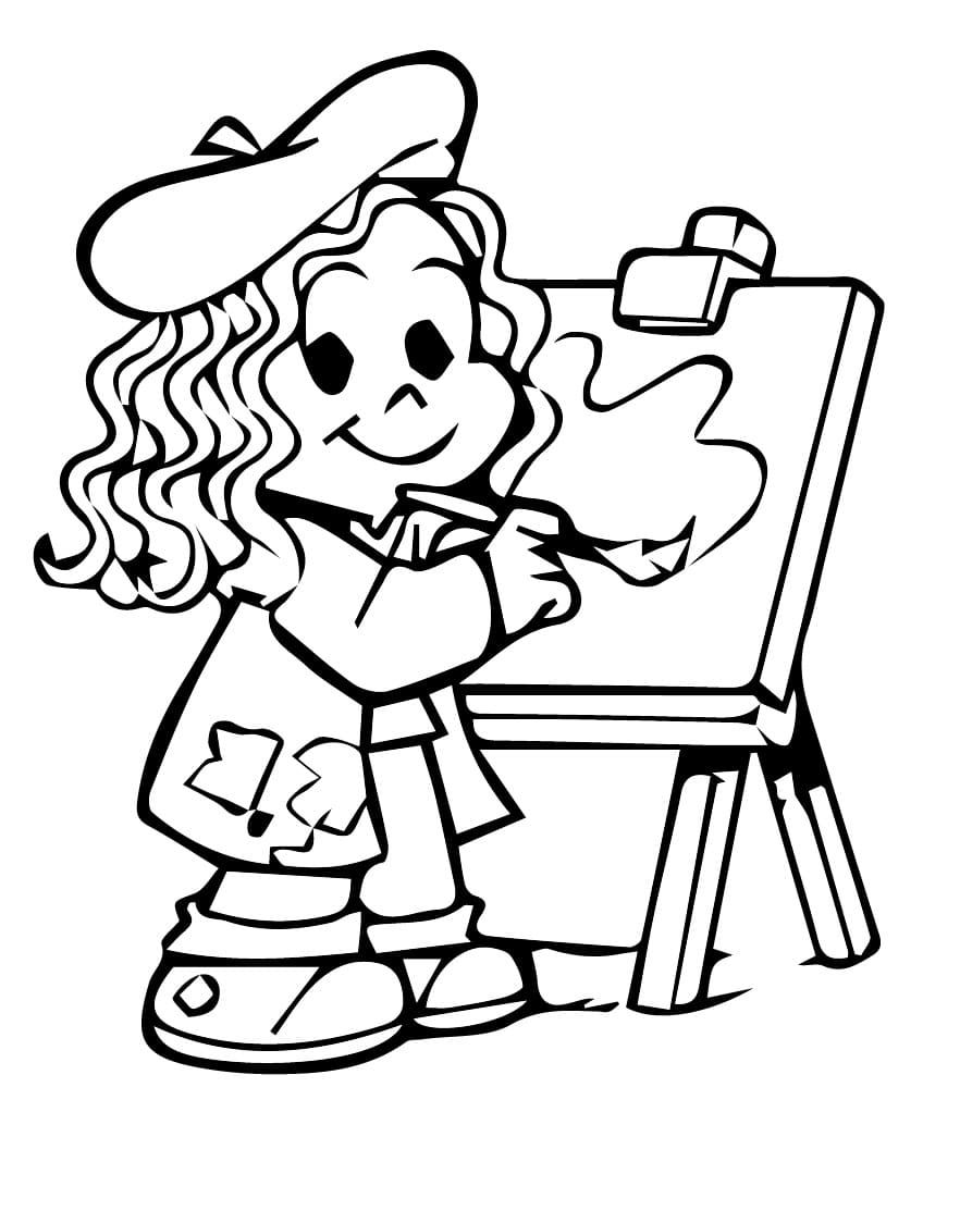 Desenho de Marina a Artista para Colorir e Pintar
