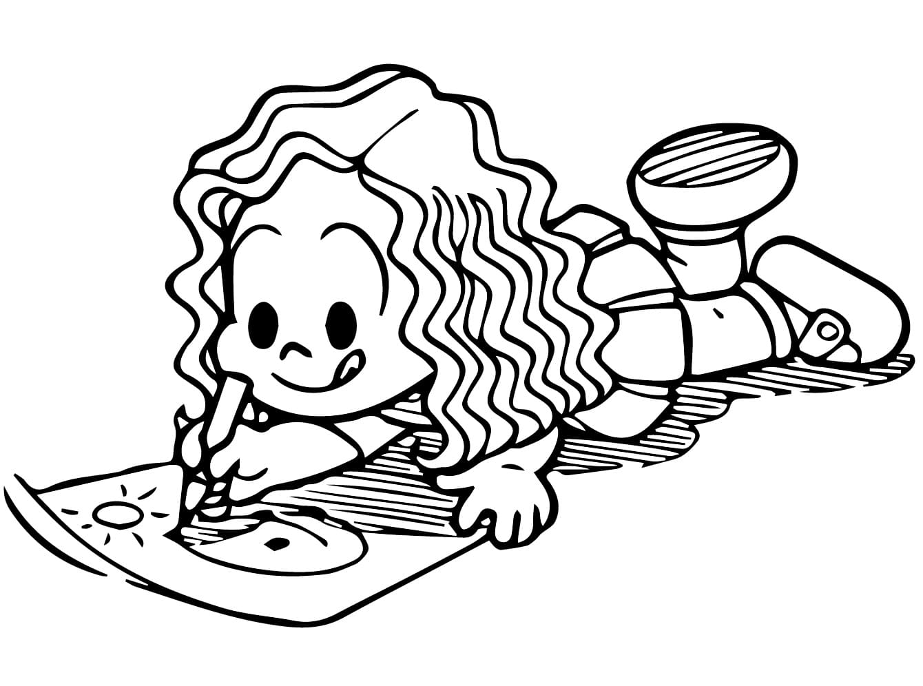 Desenho de Marina Adorável para Colorir e Pintar