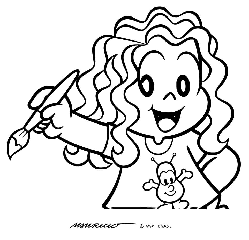 Desenho de Marina Alegre para Colorir e Pintar