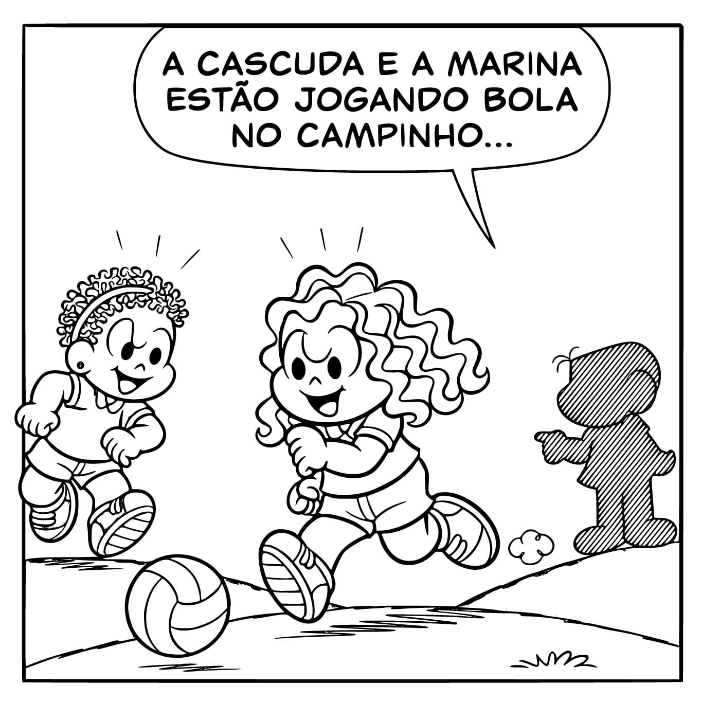 Desenho de Marina Está Jogando Futebol para Colorir e Pintar