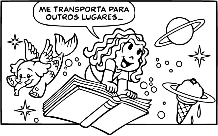 Desenho de Marina Feliz para Colorir e Pintar