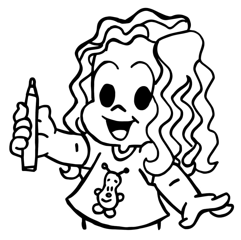 Desenho de Marina Turma da Monica para Colorir e Pintar