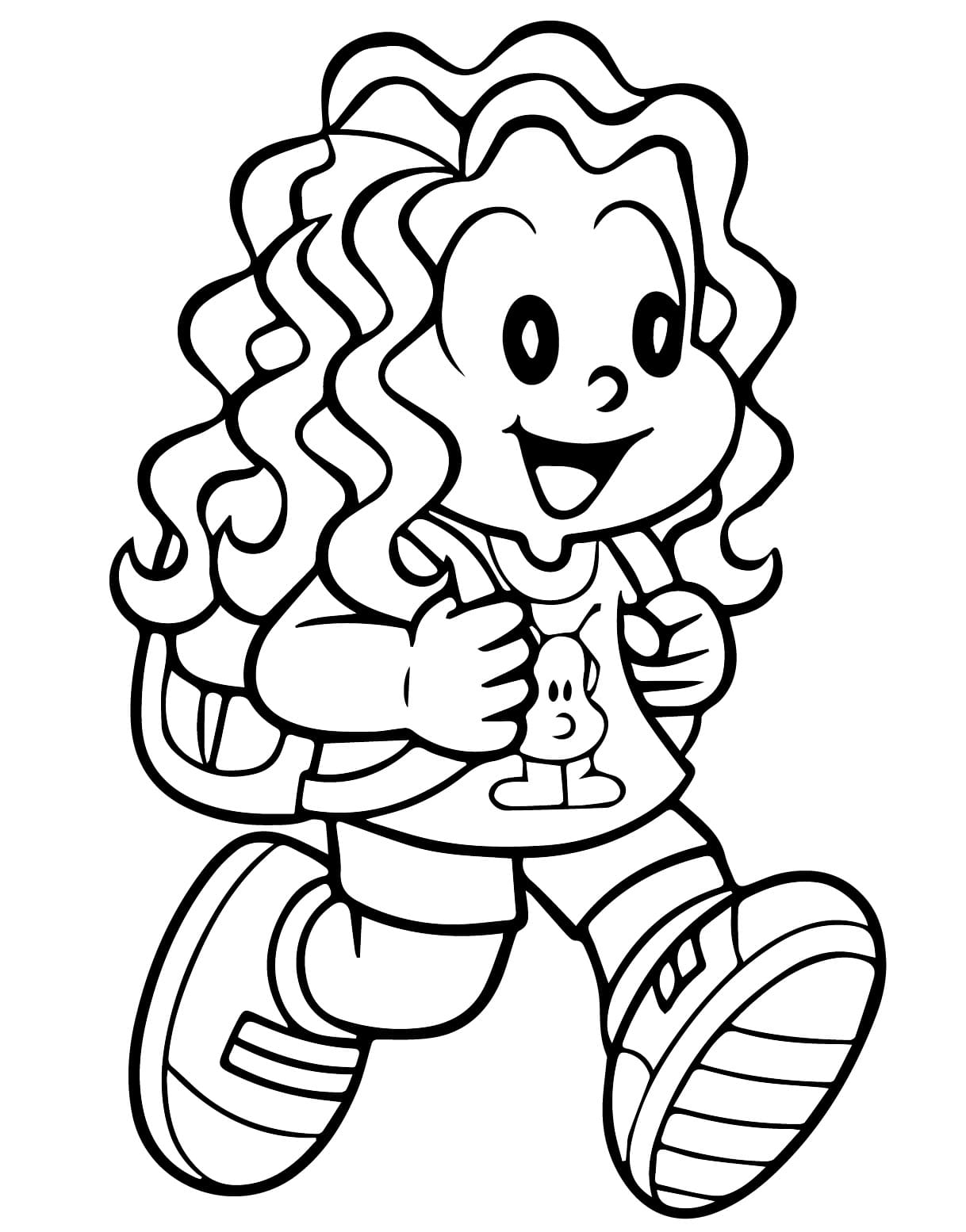 Desenho de Marina Vai para a Escola para Colorir e Pintar