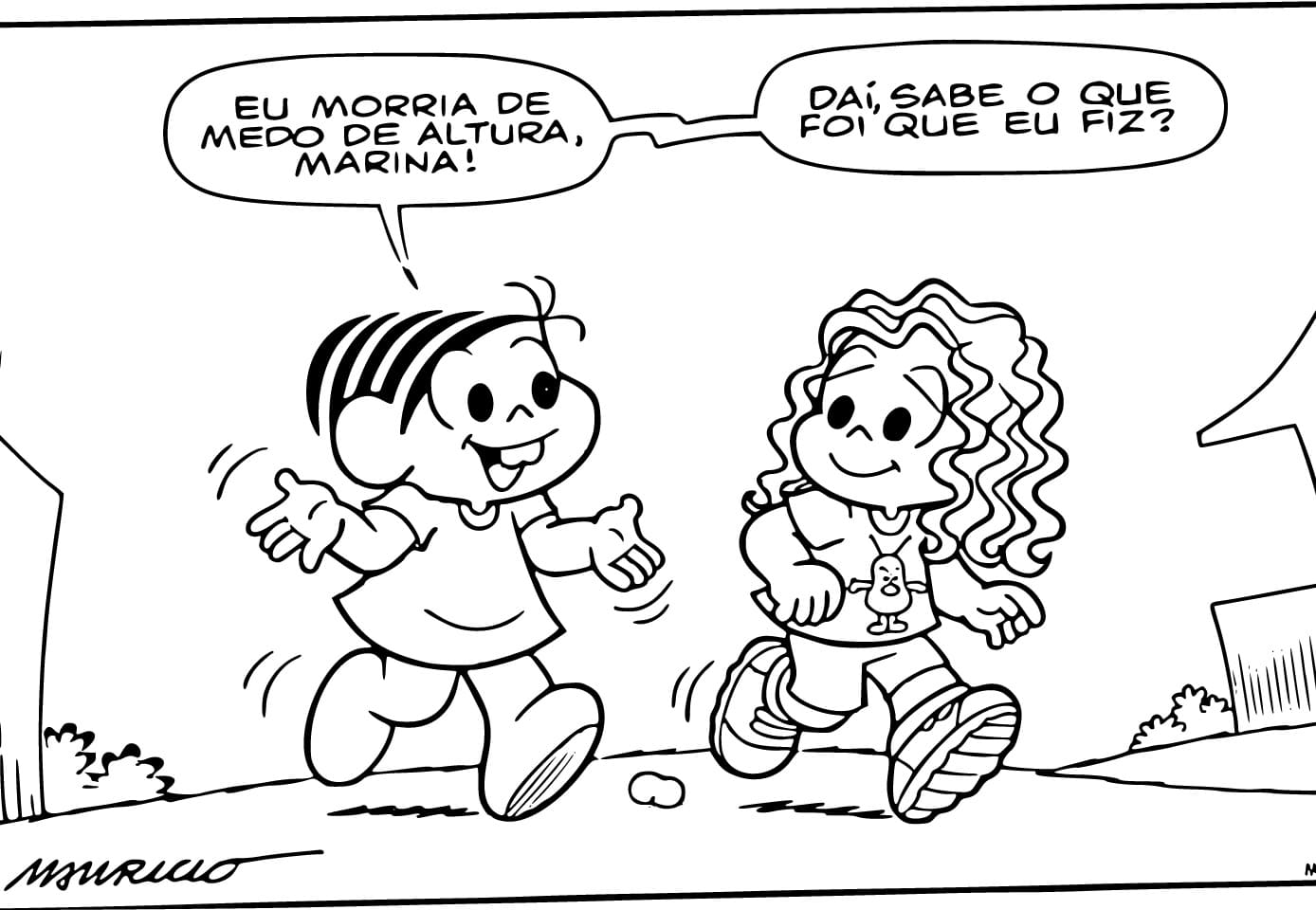 Desenho de Monica e Marina para Colorir e Pintar