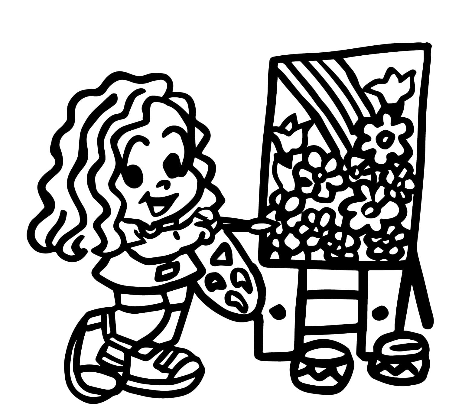 Desenho de Pintora Marina para Colorir e Pintar