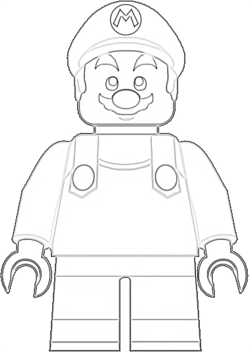Desenho do Mário Lego Fácil de Colorir com Giz de Cera e Pintar
