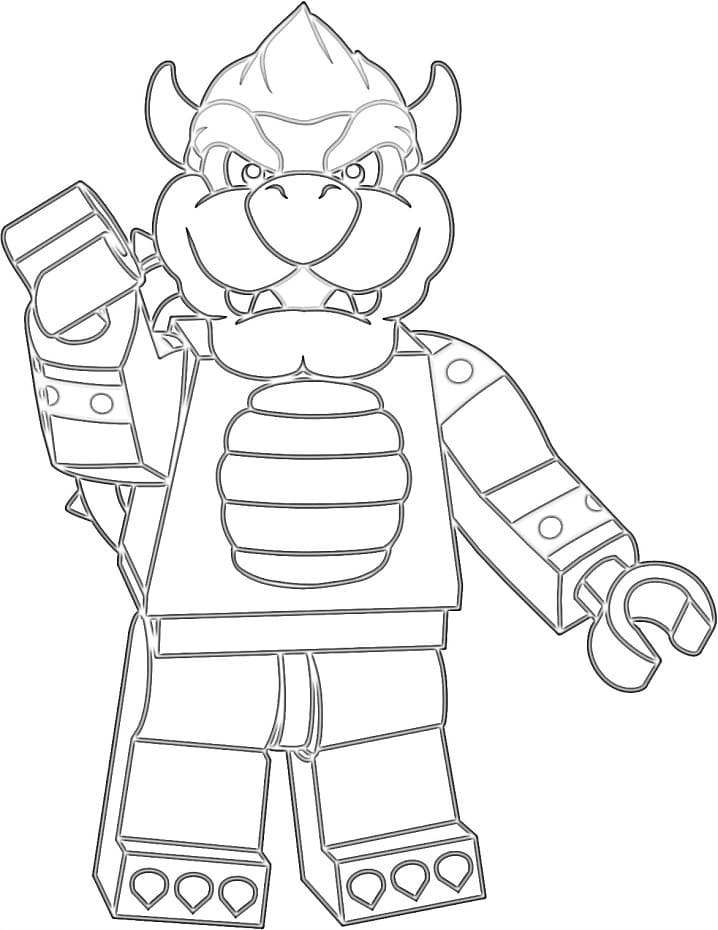 Desenho Imprimivel do Bowser Lego para Colorir e Pintar