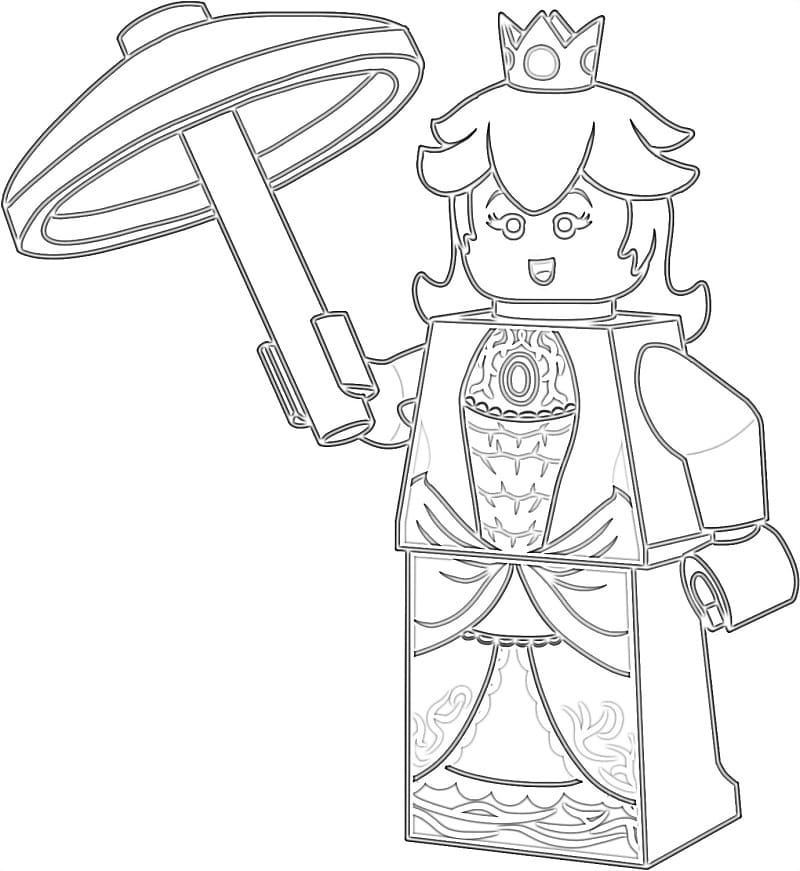 Desenho Lego Princesa Peach 1 para Colorir e Pintar