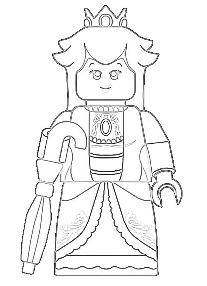 Desenho Lego Princesa Peach para Colorir e Pintar
