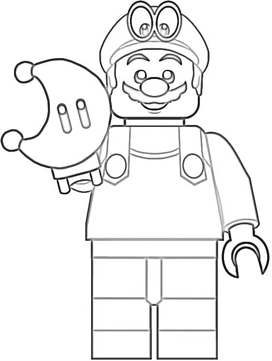 Desenho Pdf de Lego Mário para Pintar Gratuitamente