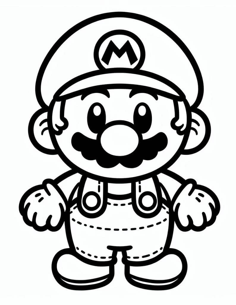 Desenho de Mário Adorável para Colorir e Pintar