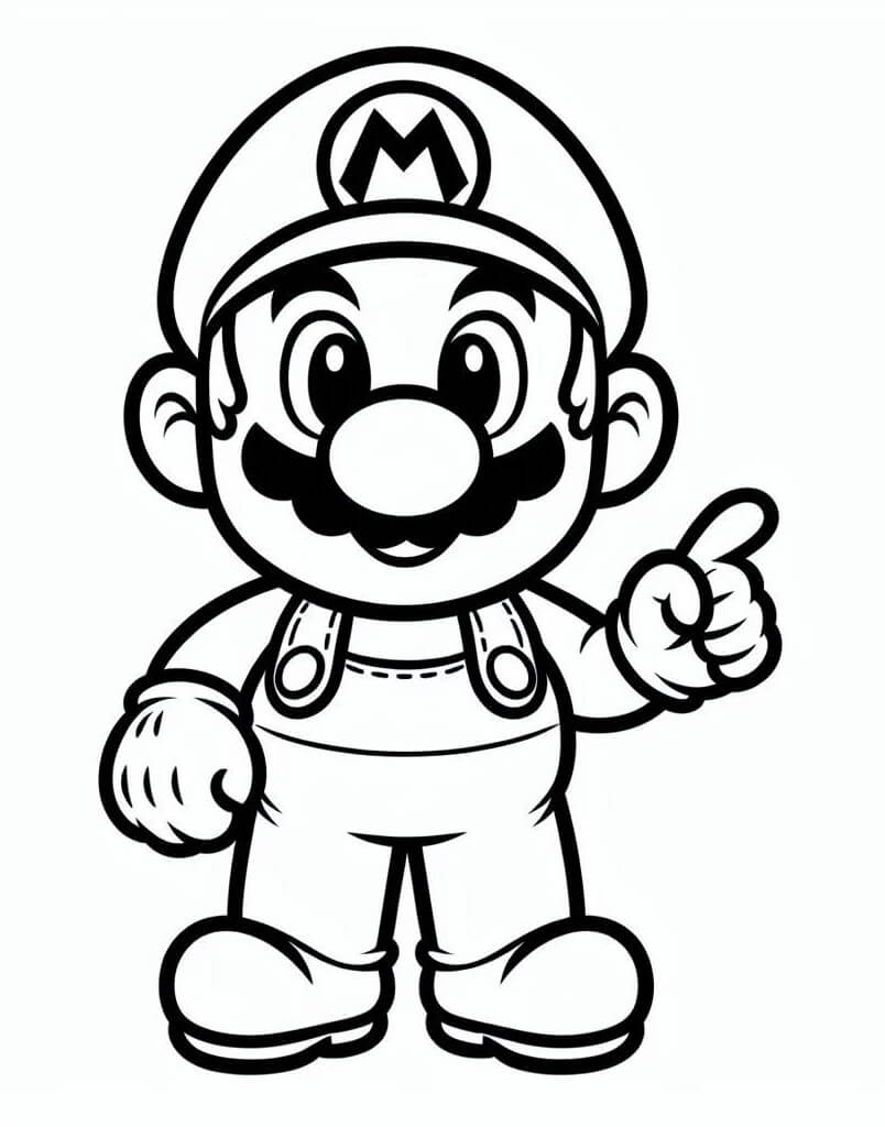 Desenho de Mário Fofo para Colorir e Pintar