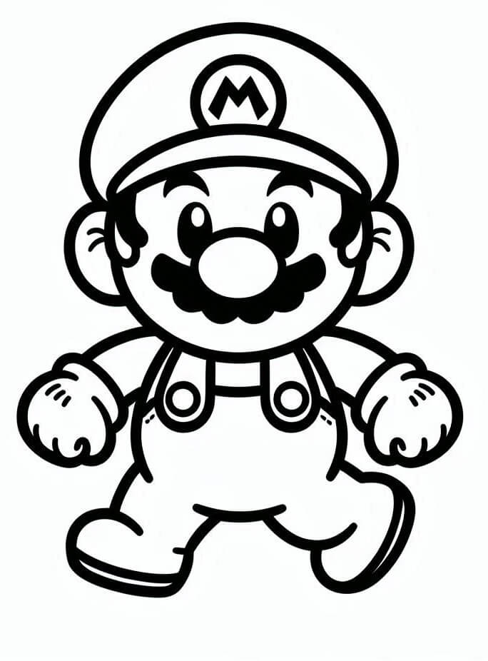 Desenho de Pequeno Mário para Colorir e Pintar