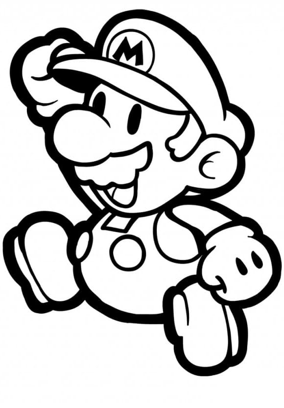 Desenho do Super Mário Bros para Colorir e Pintar