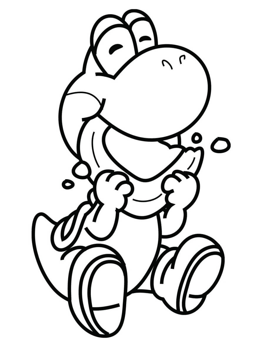 Desenho Feliz Yoshi para Colorir e Pintar
