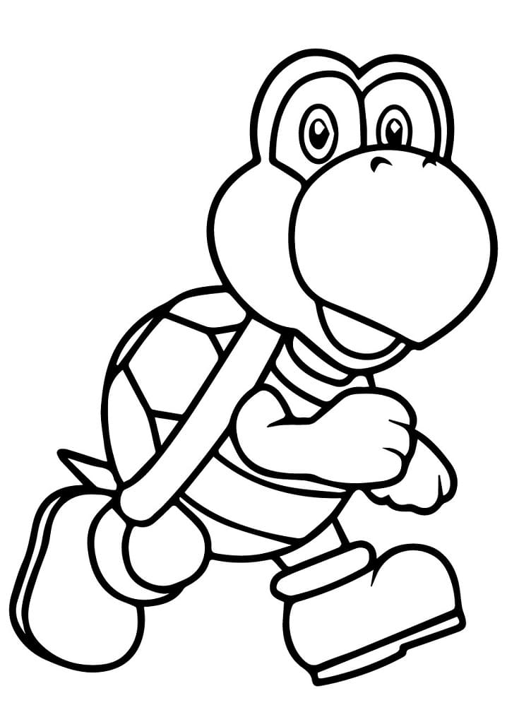Desenho Koopa Troopa de Mário Bros para Colorir e Pintar
