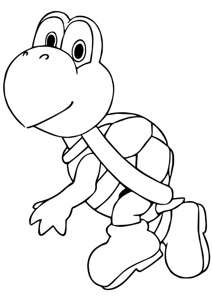 Desenho Koopa Troopa de Mário Kart para Colorir e Pintar