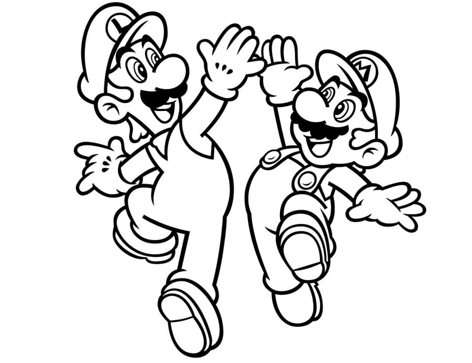 Desenho Luigi e Mário para Colorir e Pintar