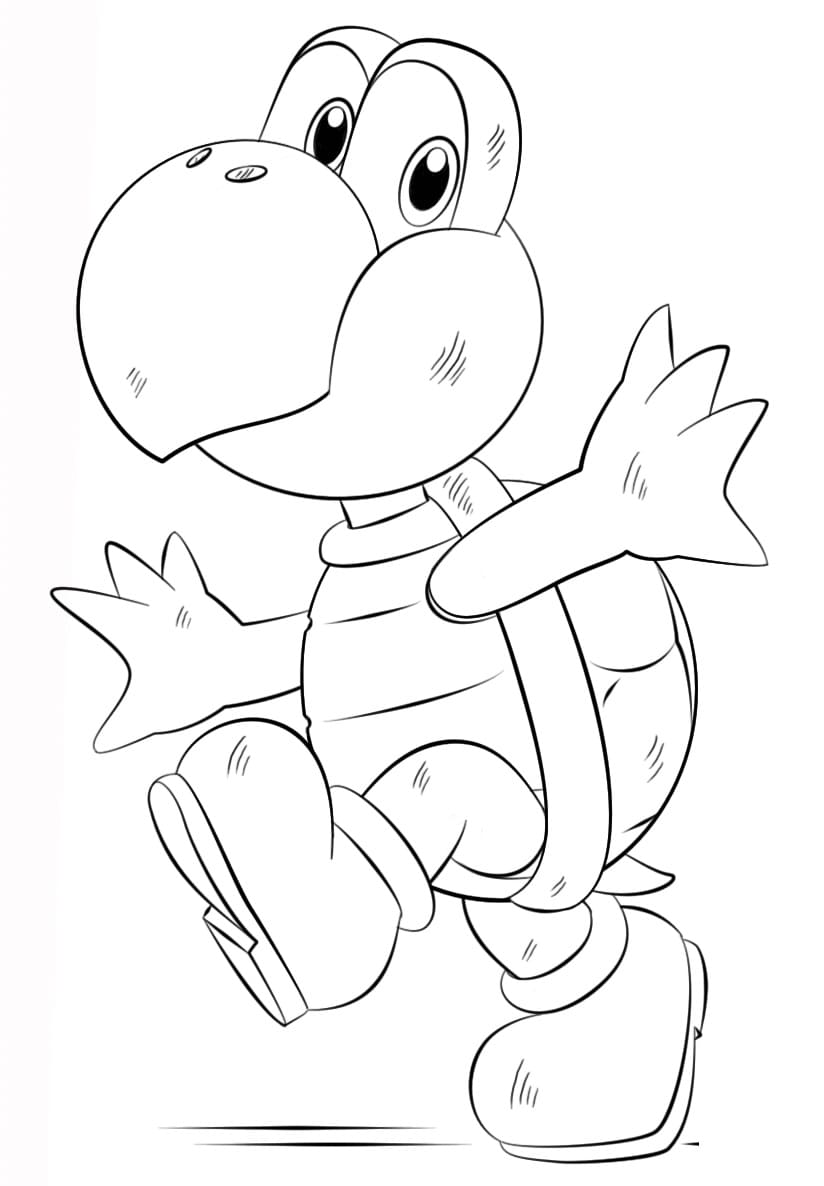 Desenho Mário Bros Koopa Troopa para Colorir e Pintar