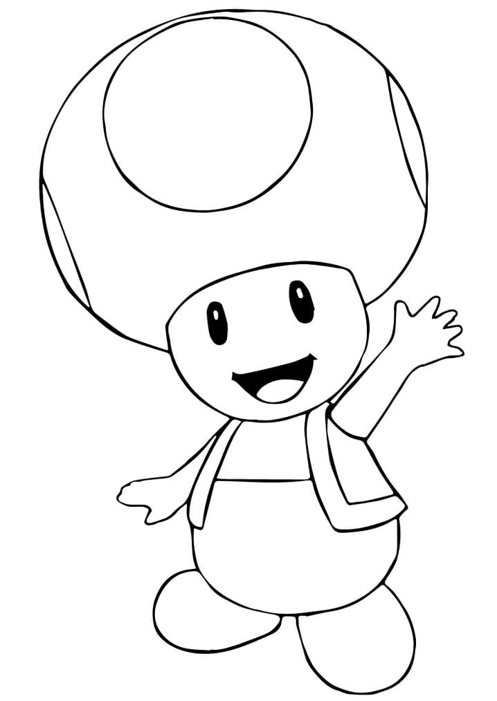Desenho Mário Bros Toad para Colorir e Pintar