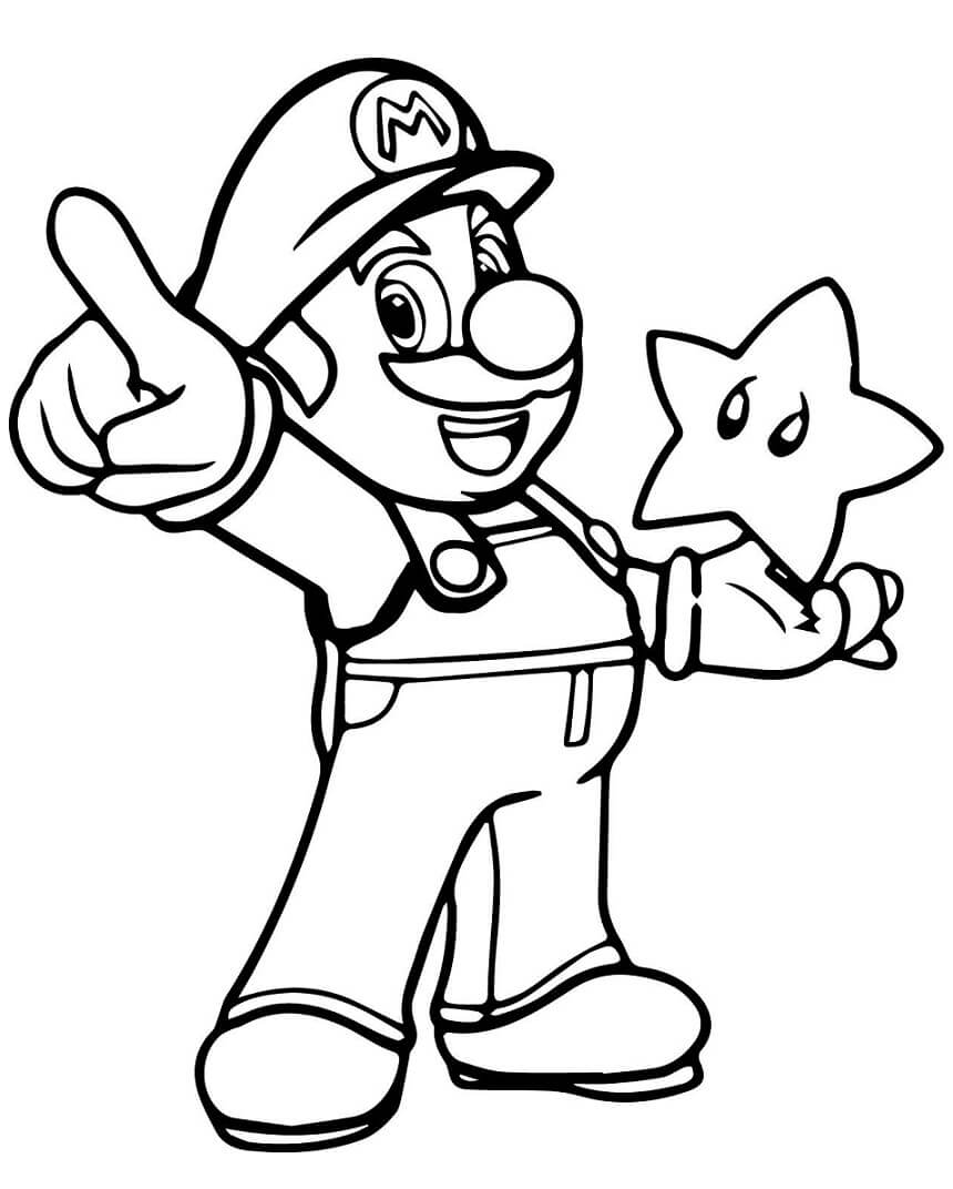Desenho Mário Engraçado para Colorir e Pintar