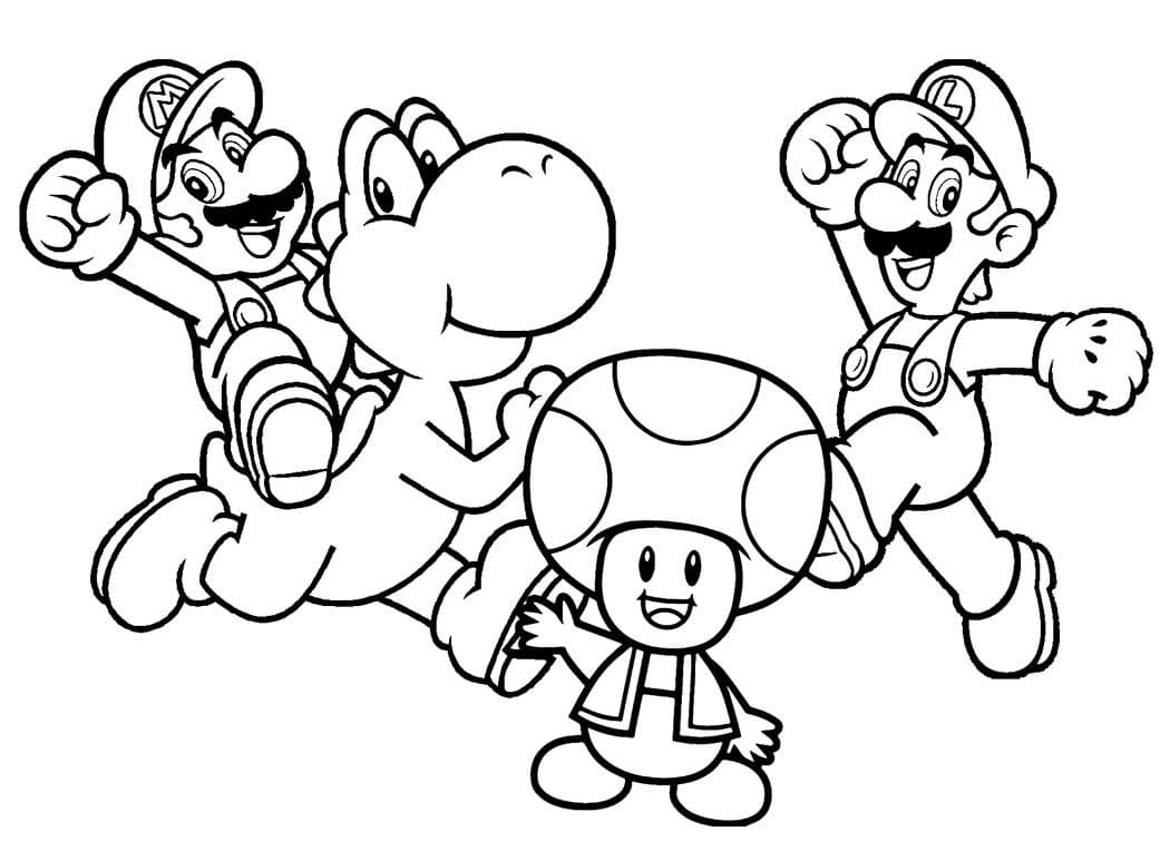 Desenho Super Mário Bros para Colorir e Pintar