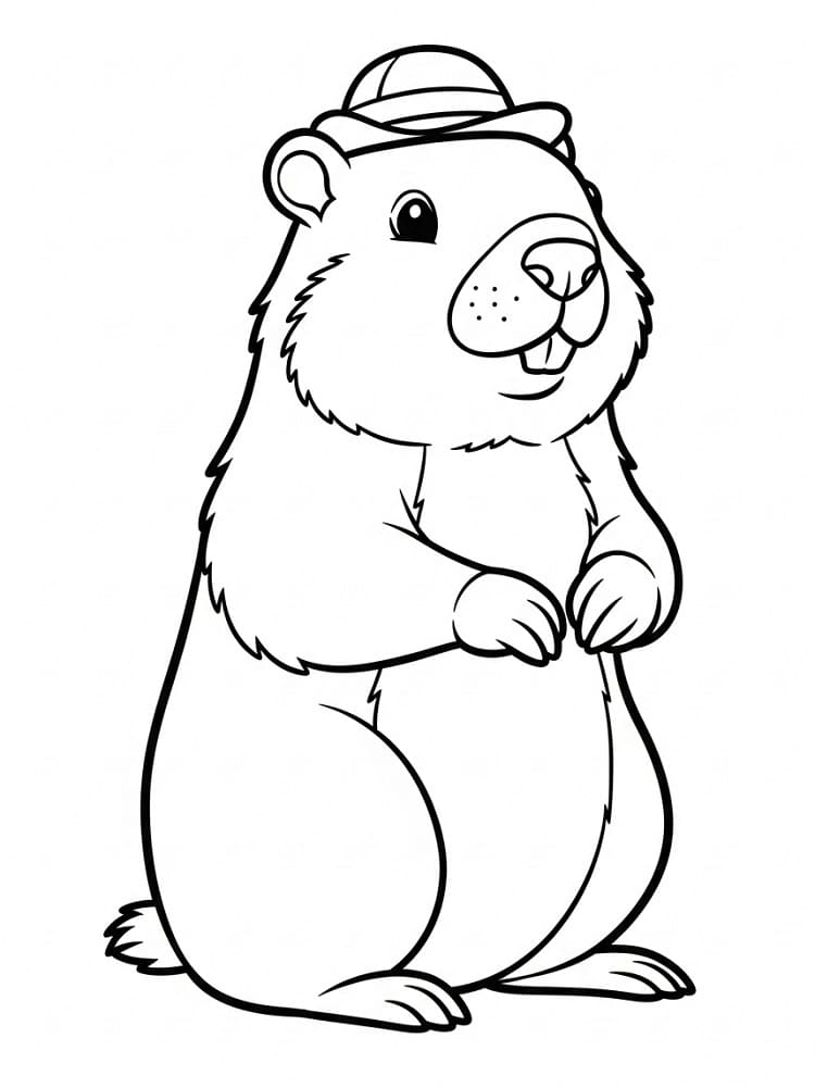Desenho de Marmota Grátis para Colorir