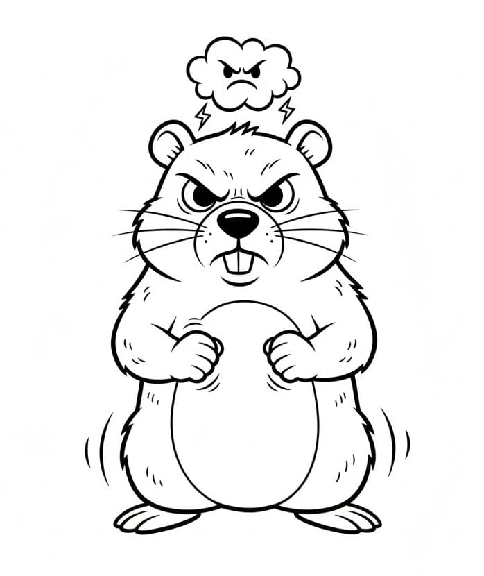 Desenho de Marmota Irritada para Colorir