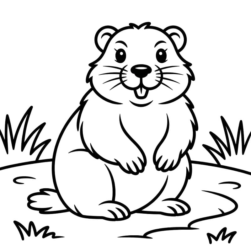 Desenho de Marmota Normal para Colorir