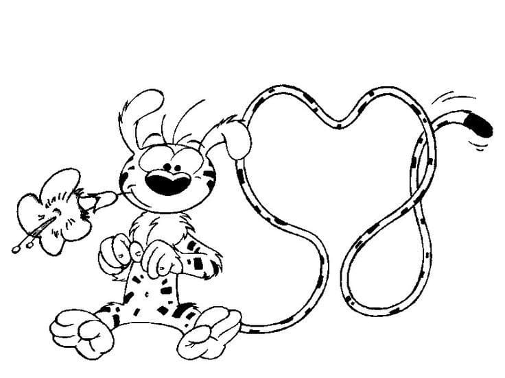 Desenho de Marsupilami para Colorir Lápis de Cor e Pintar