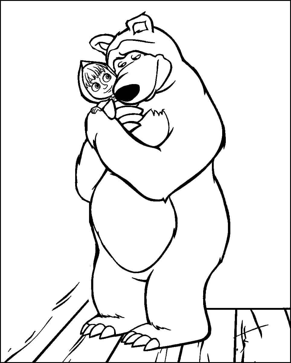 Desenho de Masha e o Urso para Colorir Online Download e Pintar