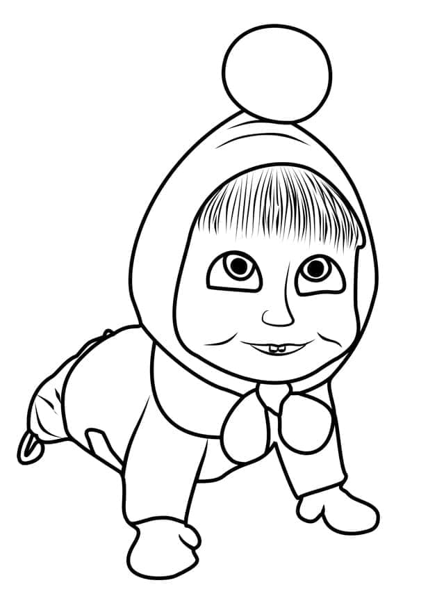 Desenho de Masha Fofa para Colorir e Pintar