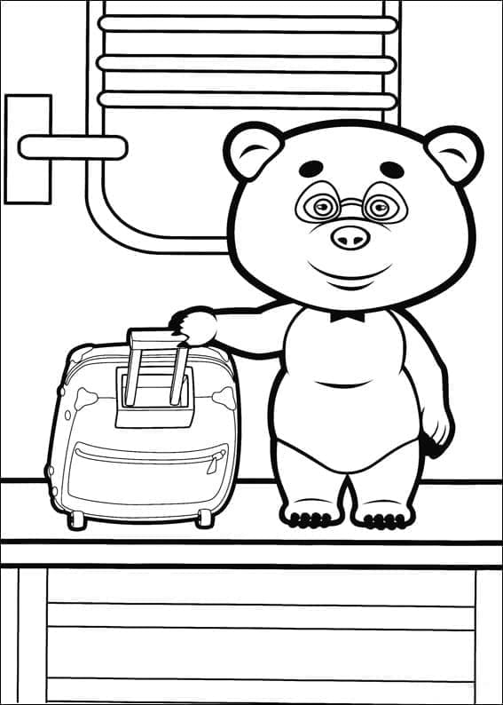 Desenho de Panda de Masha e o Urso para Colorir e Pintar