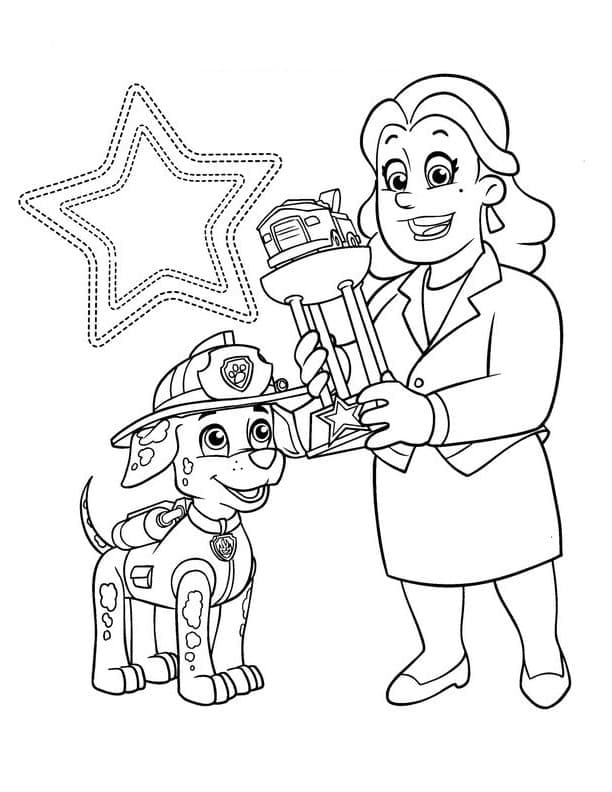 Desenho Imprimivel de Mayor Goodway Patrulhá Canina para Colorir Pdf e Pintar