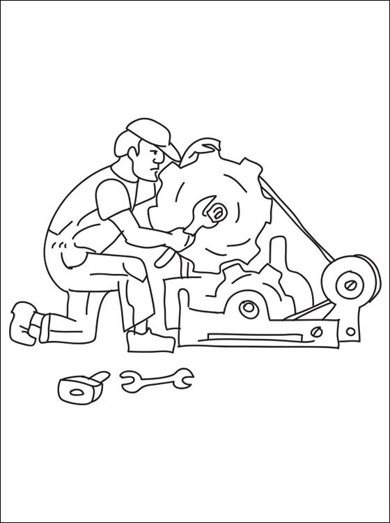 Desenho de Mecânico Normal para Colorir e Pintar