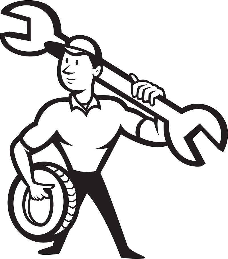 Desenho de Mecânico para Crianças de 4 Anos para Colorir e Pintar