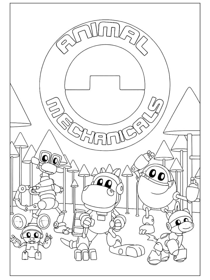 Desenho de Mecanimais Imprimivel Grátis para Crianças para Colorir