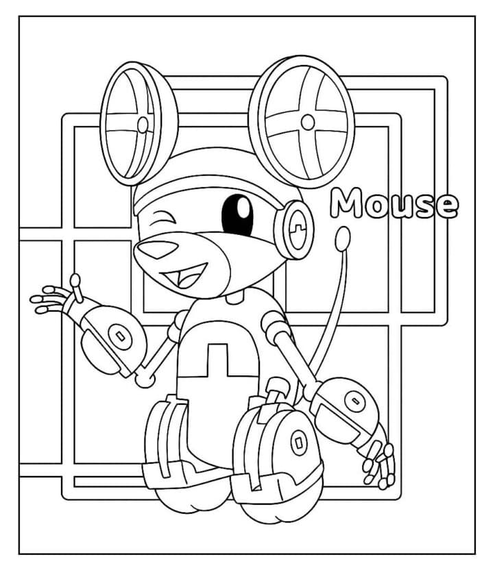 Desenho de Pintura do Mouse de Mecanimais para Colorir