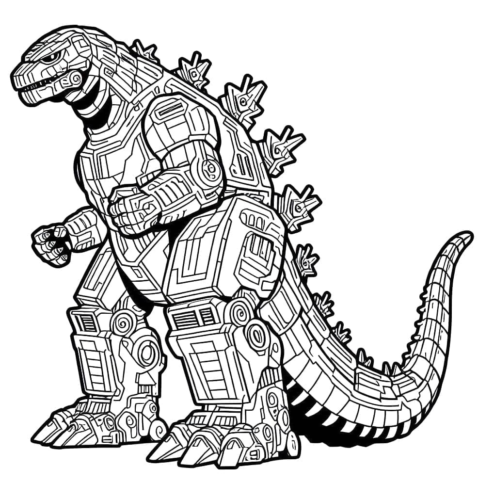 Desenho de Foto de Mechagodzilla para Colorir e Pintar