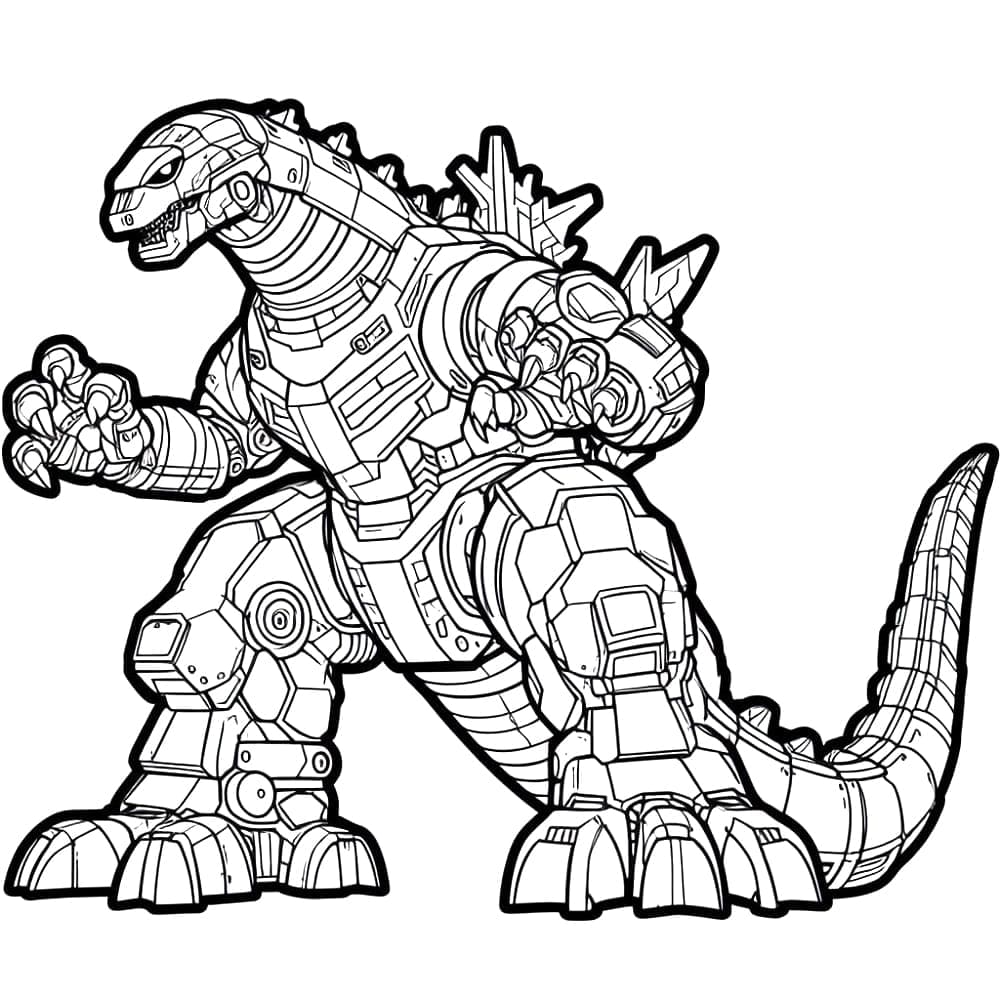 Desenho de Imagem de Mechagodzilla para Colorir e Pintar