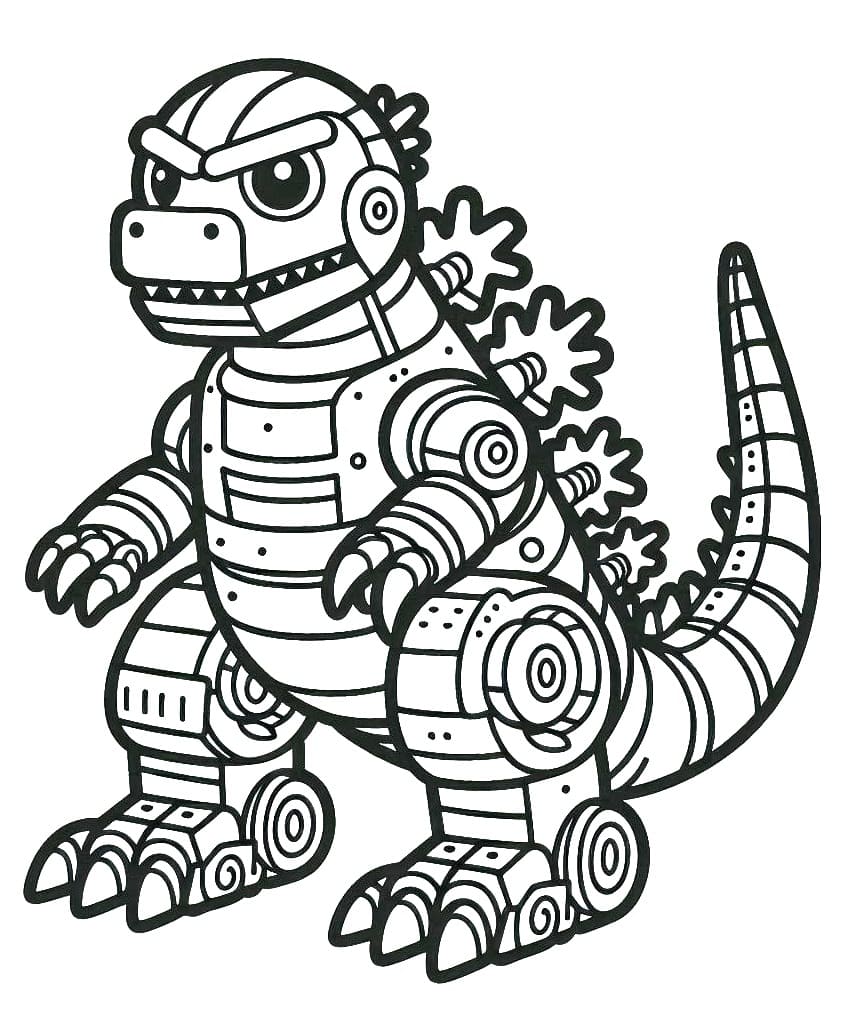 Desenho de Mechagodzilla Fofo para Colorir e Pintar