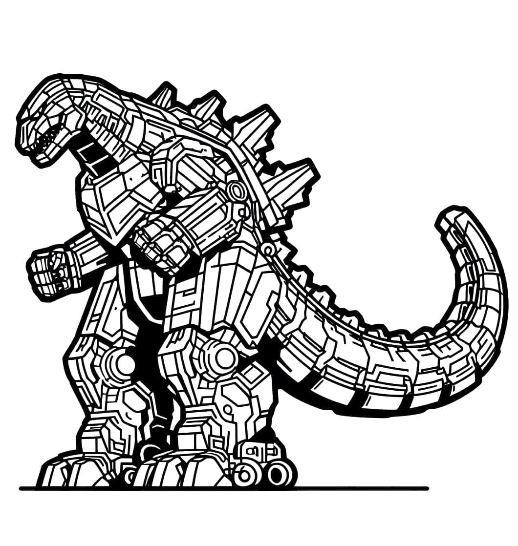 Desenho de Mechagodzilla Imprimivel para Colorir e Pintar