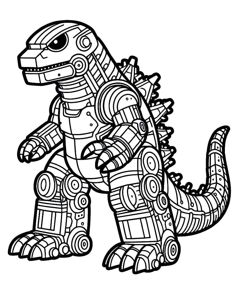 Desenho de Mechagodzilla para Crianças de 2 Ano para Colorir e Pintar