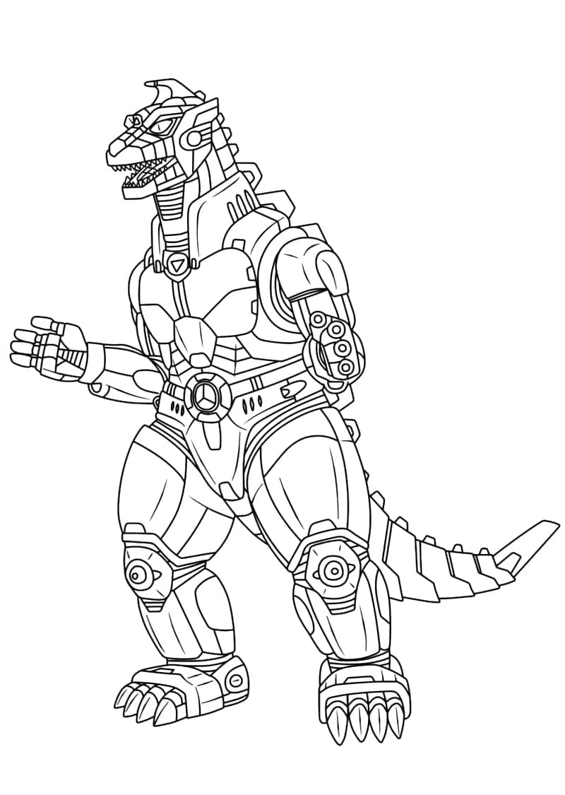 Desenho de Mechagodzilla Muito Fácil de Colorir e Pintar