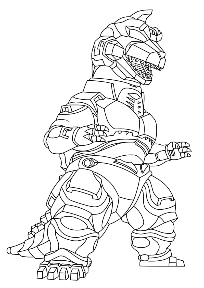 Desenhar Desenho de Mechagodzilla Fácil para Imprimir e Colorir e Pintar
